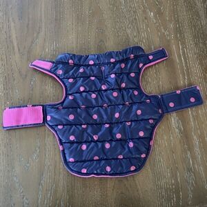 Top Paw Dog Puffer‎ Vest Blue Pink Polka Dot Size Small Dog Mom Fur Baby